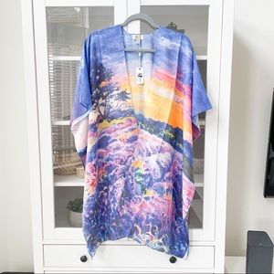 JC 100% Cotton Lavender Field Print Kimono